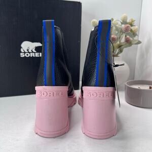 Sorel Brex Chelsea Pull On Leather Waterproof Boot Black/Vintage Pink Women 11